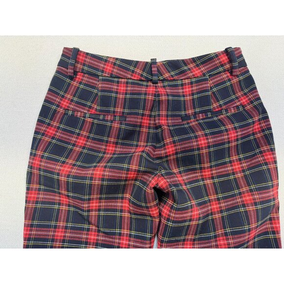 Zara Woman Plaid Trousers Size 2 Red & Black Classic Style - Picture 9 of 9